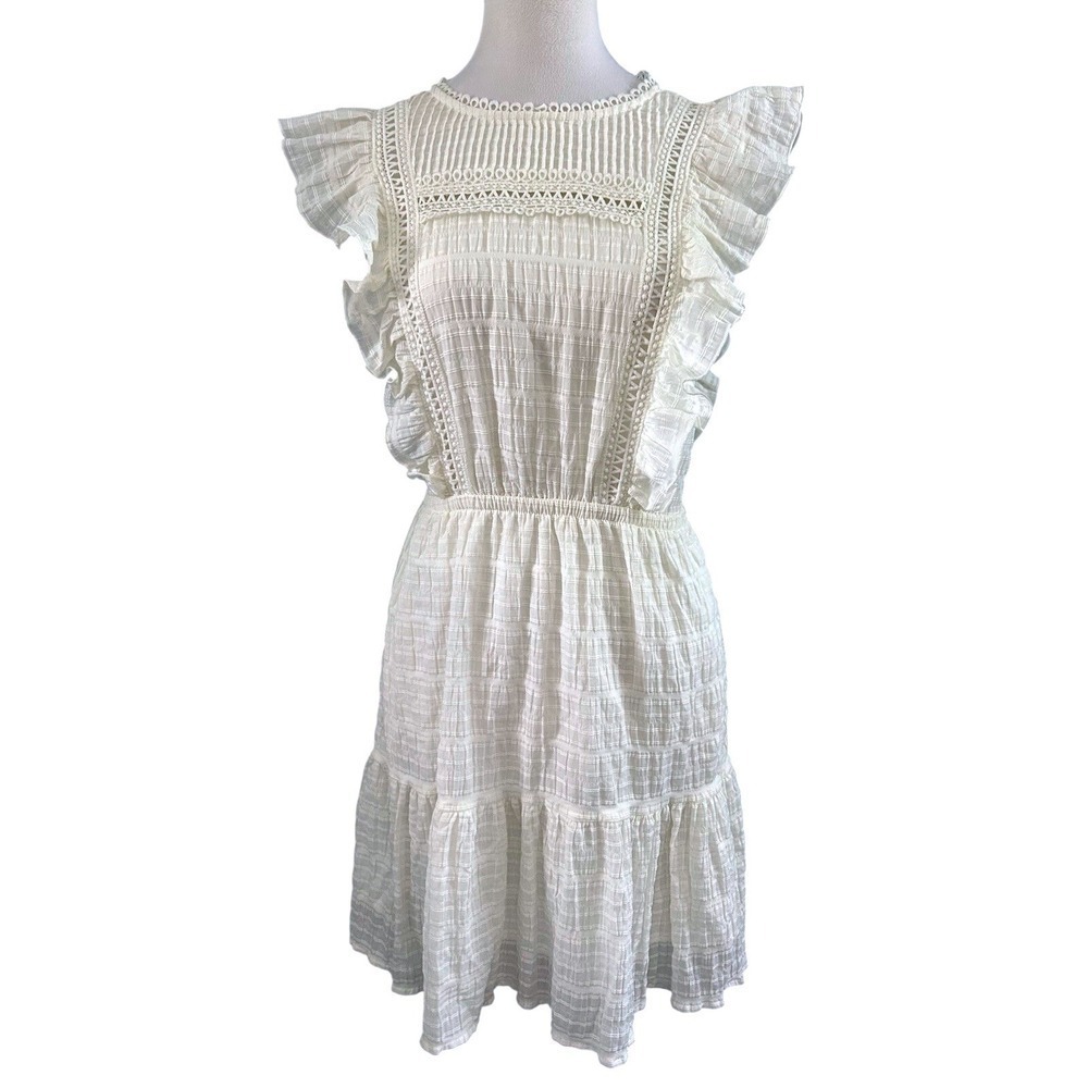 Wild Fable Women White Sleeveless‎ Ruffle Dress NWT Boho Cottagecore Size XS